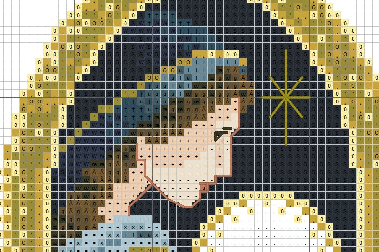 Schema punto croce SAGA PDF XSD NATIVITY SCENE cross stitch CHRISTMAS natale pattern keeper madonna e bambino nascita xmas dmc markup facile da stampare