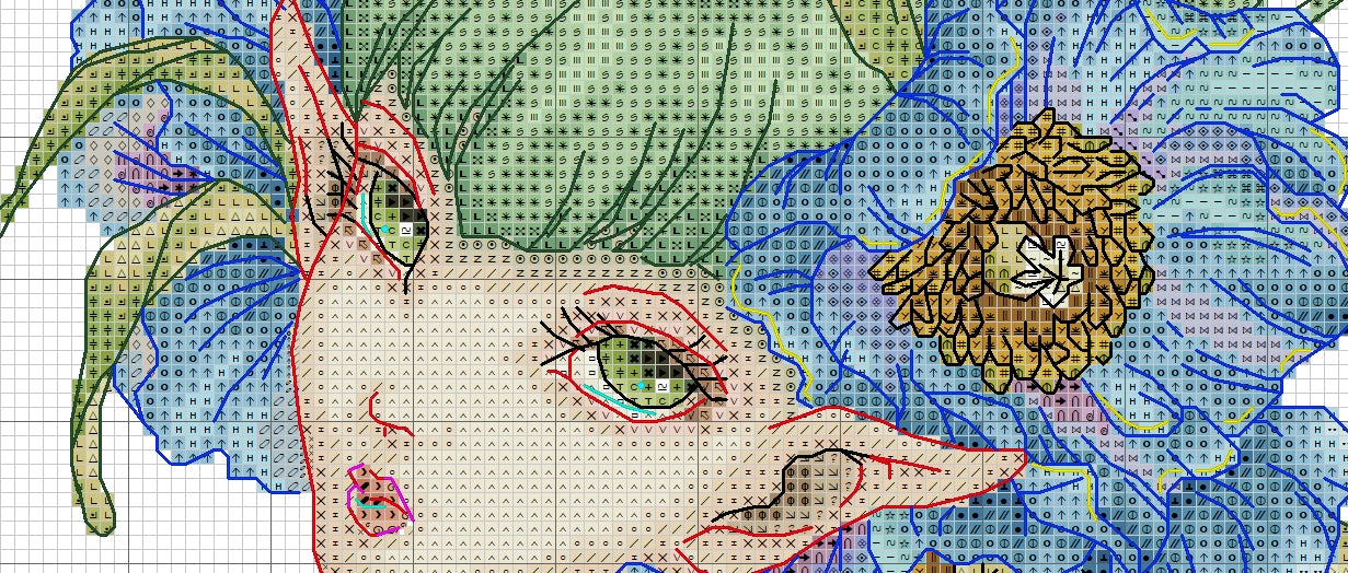 Schema punto croce SAGA PDF + XSD ELF FAIRY with flowers cross stitch pattern keeper fairy tales ninfa spring enchantress facile da stampare