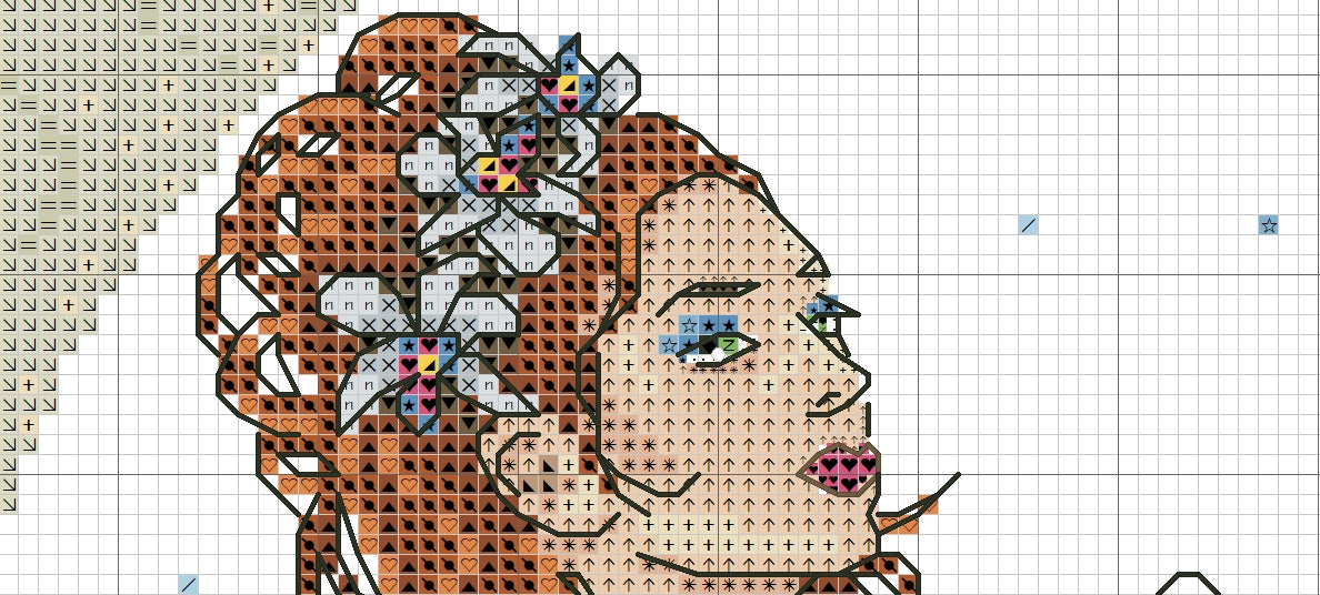 Schema punto croce SAGA PDF + XSD MOON FAIRY and butterfly cross stitch woman night dama rinascimento seasons medioevo facile da stampare