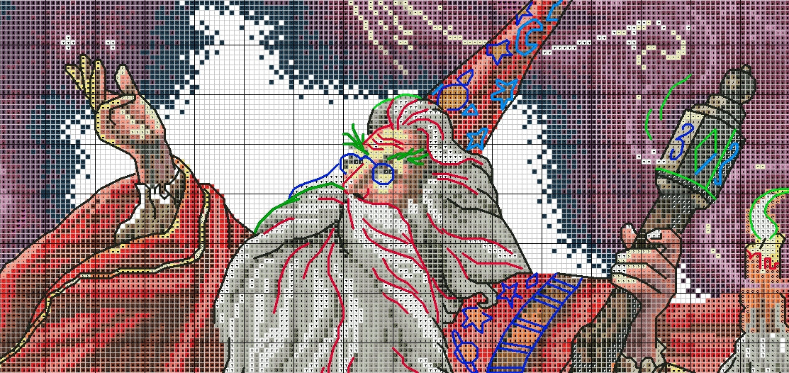 Schema punto croce SAGA PDF + XSD il grande MAGO MAGICIAN BIG cross stitch patterns jp Coats facilmente stampabile