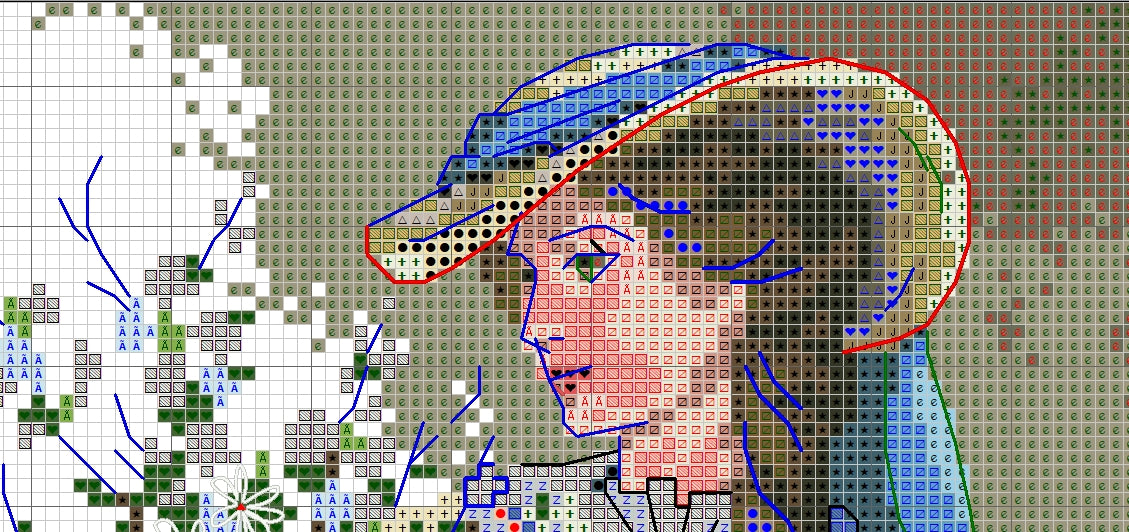 Schema punto croce SAGA PDF XSD DONNA con cappello e fiori PORTRAIT of elegance flowered cross stitch pattern keeper pk lady dama stampabile