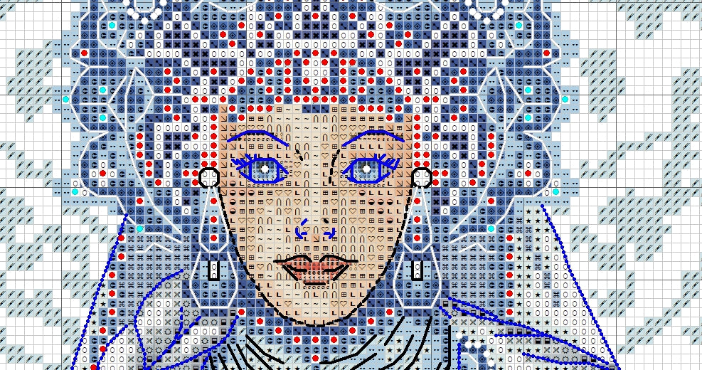 Schema punto croce SAGA PDF + XSD LADY WINTER cross stitch FANTASY dmc saga pattern keeper markup snow maiden goddess seasons christmas facile da stampare