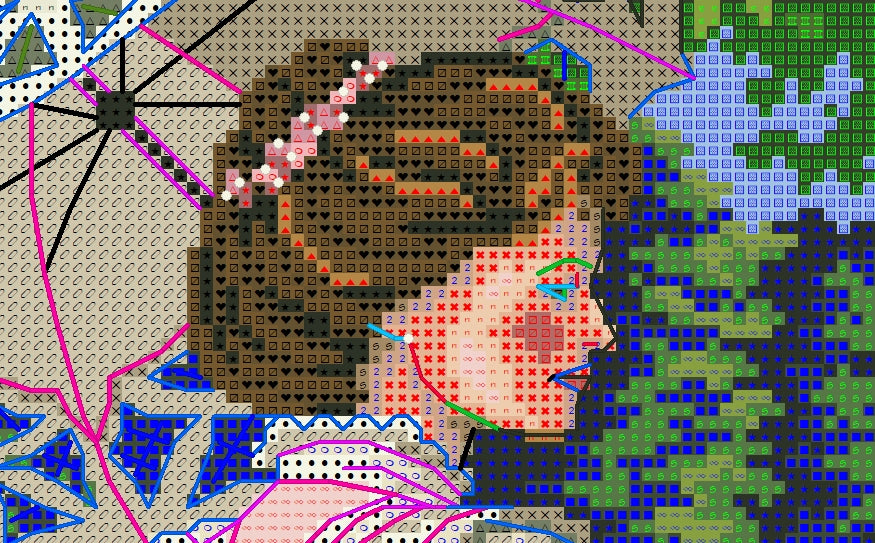 Schema punto croce SAGA PDF XSD donna in giardino cross stitch a SUMMER STROLL pattern keeper dmc xsd pk pdf seasons dama facile da stampare