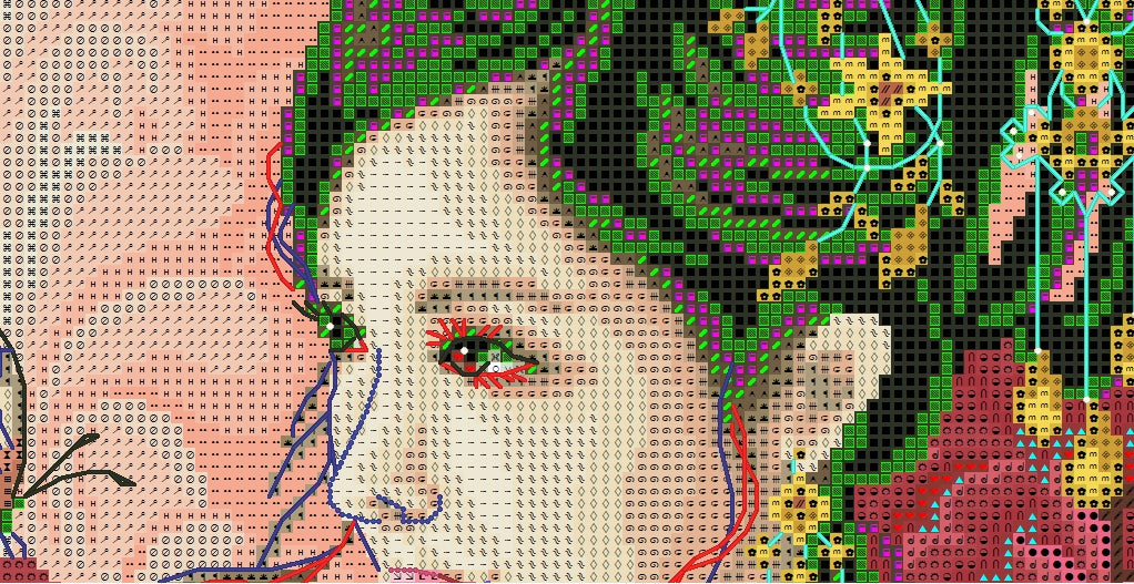 Schema punto croce SAGA PDF XSD GEISHA e le FARFALLE vento the geisha WIND and the butterflies cross stitch dmc saga pattern keeper facilmente stampabile