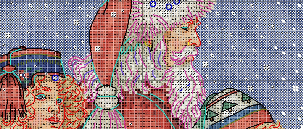 Schema punto croce SAGA PDF + XSD WINTER TALE SANTA claus CHRISTMAS cross stitch Spirit night pk dmc pattern keeper xmas facile da stampare