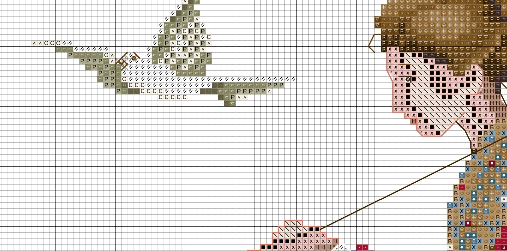 Schema punto croce PDF PK the WOMAN FACTOR and ANIMAL cross stitch seasons dmc pattern keeper feathers amp friends donna lady facile da stampare