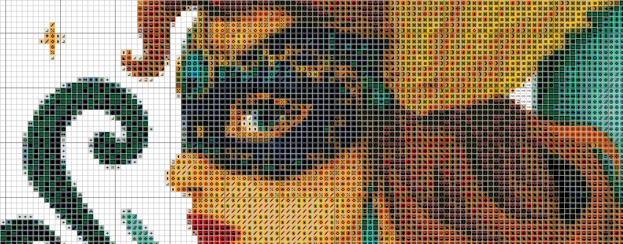 Schema punto croce SAGA + PDF XSD LADY OF MOON LA DONNA DELLA LUNA FACILE DA SCARICARE E STAMPARE