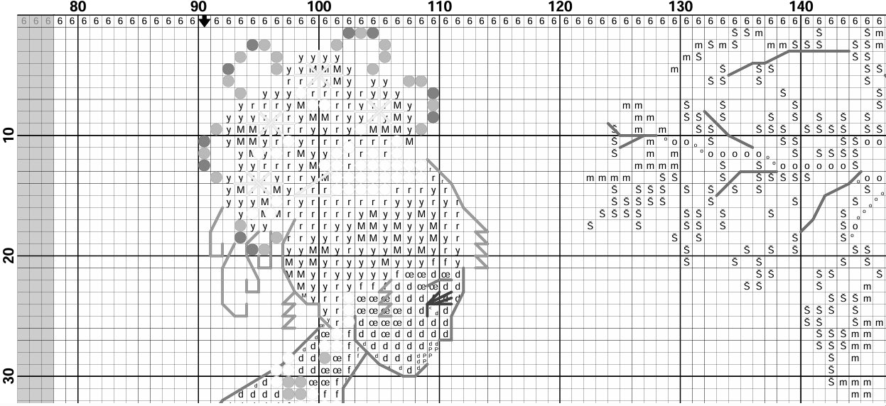 Schema punto croce SAGA PDF + XSD PRINCIPESSA SPRING QUEEN haired princess cross stitch fantasy patterns della primavera facile da stampare