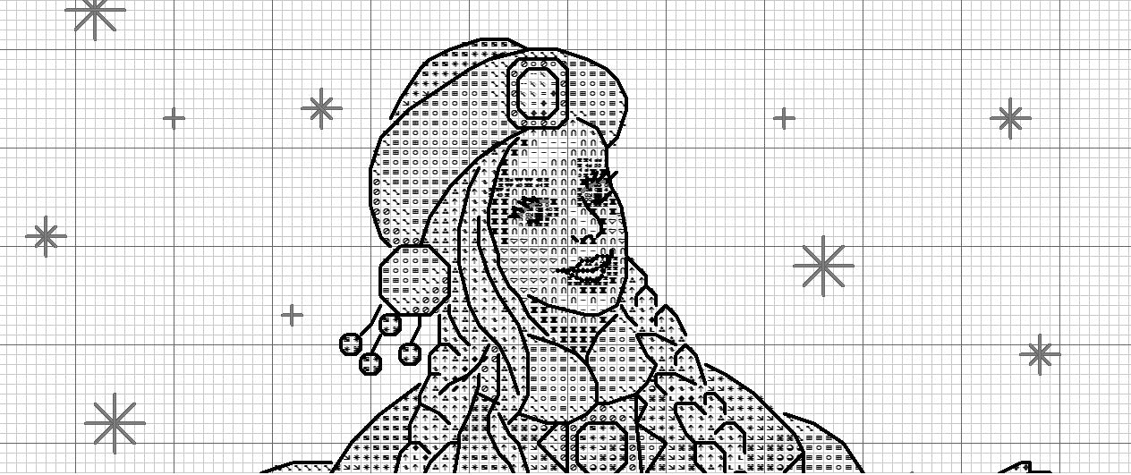 Schema punto croce SAGA PDF + XSD Santa's Helper HOLIDAY cross stitch CHRISTMAS dmc pattern keeper winter lady queen xmas facile da stampare