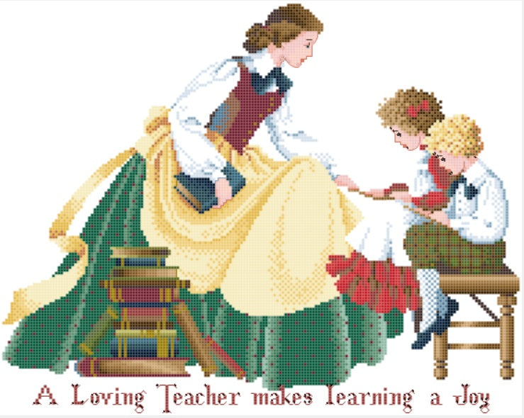 2 Schemi punto croce SAGA PDF + XSD + PK 3 BIMBE AQUILONE MAMMA e figli teacher cross stitch patterns facile da stampare