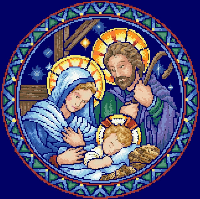 Schema punto croce SAGA PDF XSD nativity scene natale HOLY FAMILY cross stitch pattern keeper dmc xsd pk christmas presepe facile da stampare