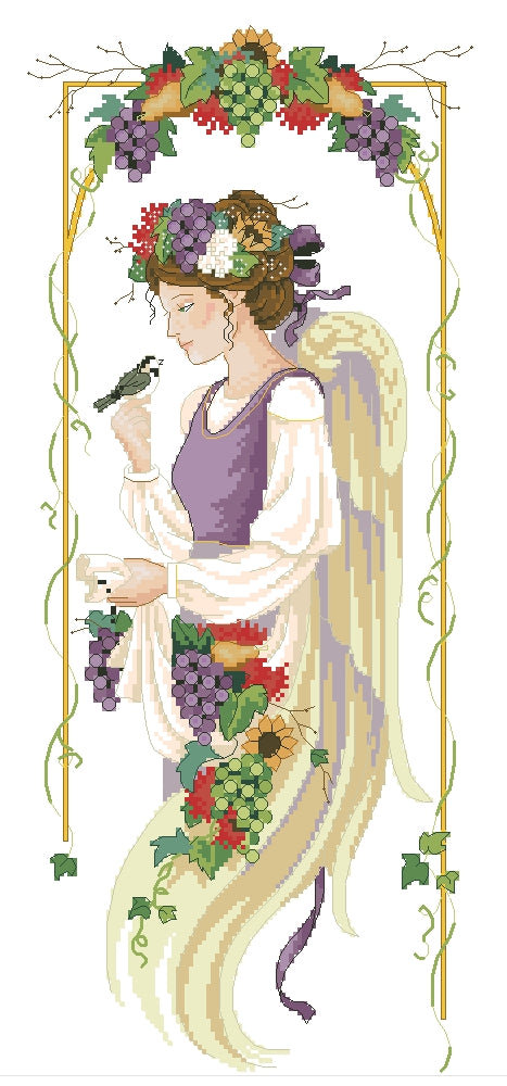 Schema punto croce SAGA PDF XSD the ANGELO di fine estate late SUMMER ANGEL  cross stitch patterns stampabile