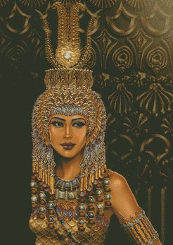 Schema punto croce SAGA PDF XSD regina d'egitto EGYPT queen cross stitch CLEOPATRA pattern keeper pk dmc xsd lady goddess facile da stampare