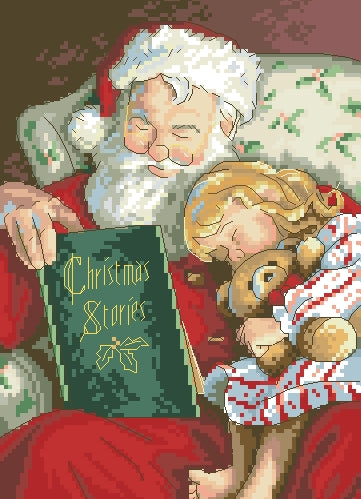 Schema punto croce SAGA PDF + XSD Babbo natale SANTA CLAUS CHRISTMAS story cross stitch la magia del Natale dmc patterns facile da stampare