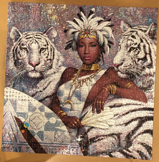 Schema punto croce SAGA PDF XSD anchor regina della giungla The QUEEN goddess cross stitch TIGER pattern keeper pk facile da stampare