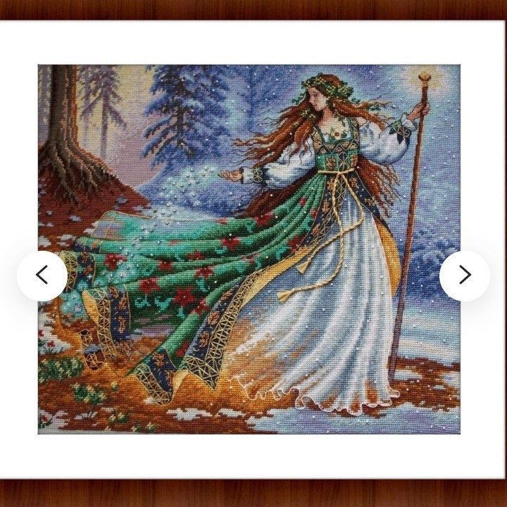 Schema punto croce SAGA PDF XSD la MAGA della foresta sorceress WOODLAND ENCHANTRESS cross stitch saga dmc pattern keeper magician facile da stampare