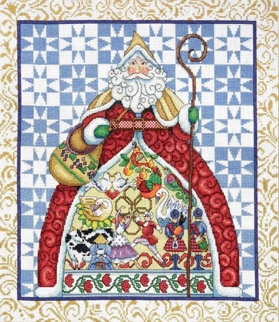 Schema punto croce SAGA PDF + XSD SANTA claus ornament cross stitch pattern keeper dmc XMAS calendar decor magic moment facile da stampare