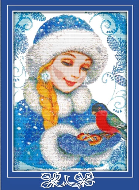 Schema punto croce SAGA PDF + XSD PK babbo natale SANTA CHRISTMAS little helper bird snowgirl cross stitch pattern keeper facile da stampare