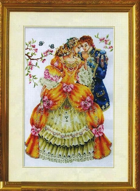 Schema punto croce SAGA PDF + XSD I DANCE at court in FAIRY TALES cross stitch valentine day Charming prince Cenerentola patterns facilmente stampabile