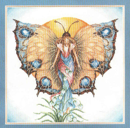 Schema punto croce SAGA PDF +XSD Fata farfalla morning BUTTERFLY FAIRY cross stitch dmc pattern keeper markup facile da stampare