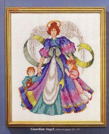 Schema punto croce SAGA PDF XSD ANGELO CUORE di MAMMA cross stitch mother heart patterns gentil creature bimby dmc pattern keeper facile da stampare