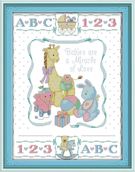 Schema punto croce SAGA PDF XSD TOYS BABYSHOWER BIRTH cross stitch freedom love waiting for baby dmc pattern keeper facile da stampare