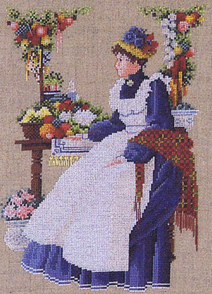 Schema punto croce SAGA PDF XSD COUNTRY FAIR WOMAN and FRUIT cross stitch  LADY dmc patterns facile da stampare