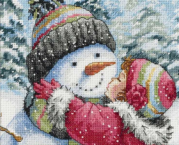 Schema punto croce SAGA PDF + XSD bacio al mio pupazzo neve Natale a kiss my SNOWMAN CHRISTMAS cross stitch dmc patterns facile da stampare