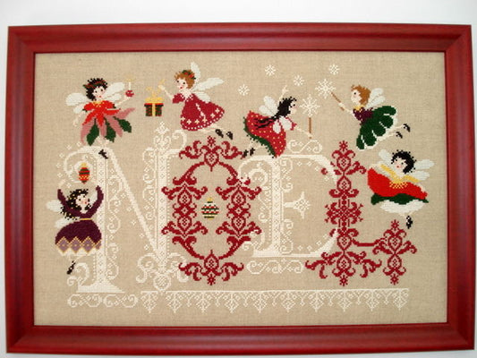 Schema punto croce SAGA PDF  + XSD NOEL Merry CHRISTMAS cross stitch fairy elf fatine magiche pattern keeper markup xmas  facile da stampare