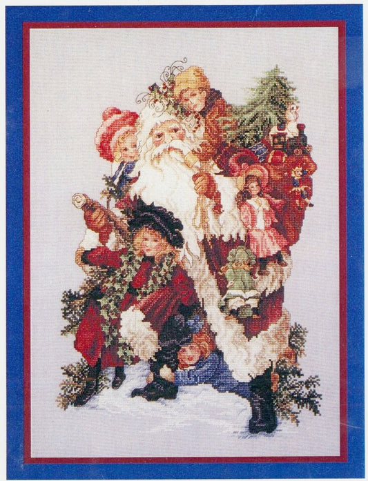 Schema punto croce SAGA pdf + xsd babbo natale SANTA CHRISTMAS cross stitch friends Nick pattern keeper markup xmas Blue facile da stampare