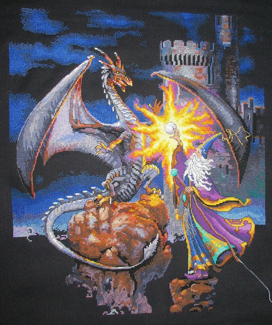 Schema punto croce SAGA PDF XSD il grande MAGNIFICENT WIZARD cross stitch MAGO WIZARD patterns  facilmente stampabile (Copia)