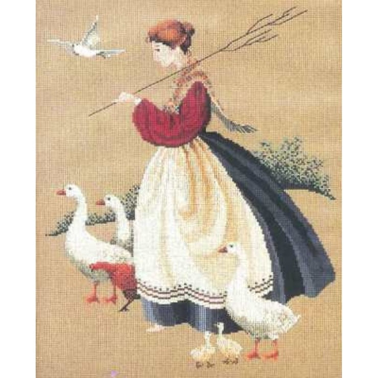 Schema punto croce PDF PK the WOMAN FACTOR and ANIMAL cross stitch seasons dmc pattern keeper feathers amp friends donna lady facile da stampare