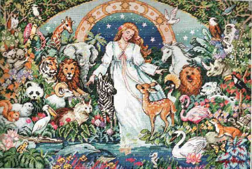 Schema punto croce SAGA PDF XSD madre MOTHER EARTH NATURA ANIMALS mother earth dmx saga xsd cross stitch love pattern keeper markup facile da stampare