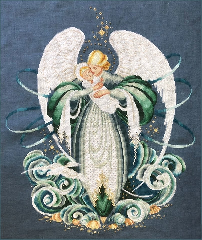 Schema punto croce SAGA PDF + XSD my NEWBORN ANGEL cross stitch fantasyangel of the sea cross stitch baby patterns  facile da stampare