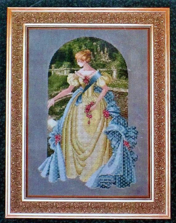 Schema punto croce SAGA PDF XSD RELAX in giardino cross stitch dmc pattern keeper markup QUEEN anne lady in the garden facile da stampare