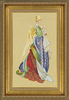 Schema punto croce SAGA PDF + XSD in the ANGEL MOTHER cross stitch pattern keeper in the Arms of An Angel woman dmc pk facile da stampare