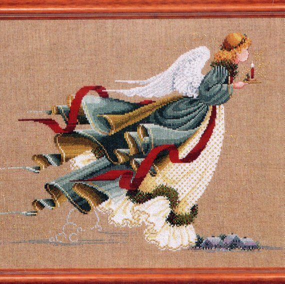 Schema punto croce SAGA PDF XSD Angelo aspettando il Natale ANGEL of LIGHT for Christmas cross stitch pattern keeper dmc pk facile da stampare