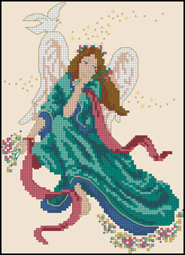 Schema punto croce SAGA PDF + XSD angelo DAYDREAM ANGEL hope of doves of peace hope cross stitch pattern keeper dmc xmas facile da stampare