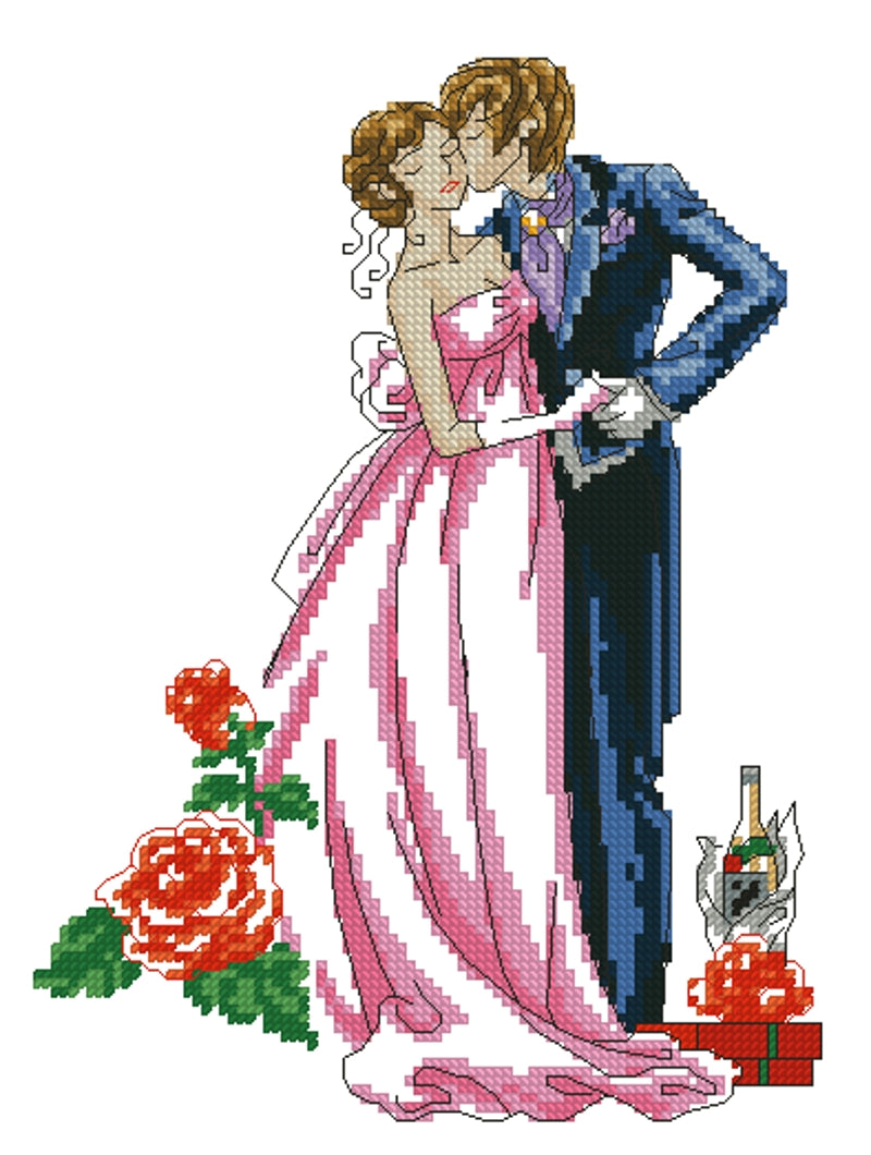 Schema punto croce SAGA PDF + XSD passione LOVE PASSION wedding boyfriens saint valentine guys kis cross stitch patterns facile da stampare