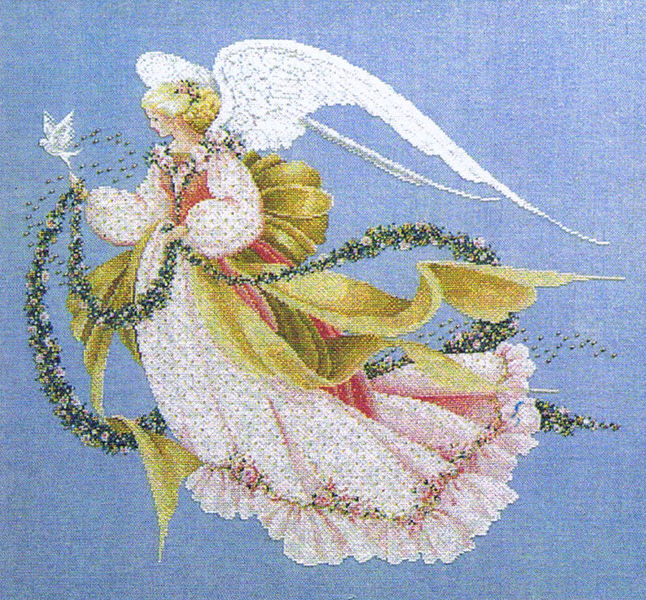 4 Schemi punto croce SAGA PDF + XSD + PK ANGEL WINTER autumn SPRING lady cross stitch seasons woman fantasy pattern keeper pk  natale pasqua facile da stampare