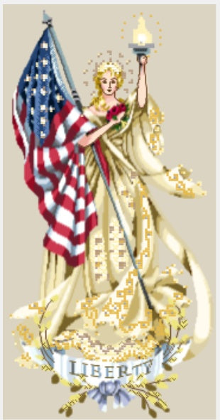 Schema punto croce SAGA PDF + XSD Angel of AMERICAN hope cross stitch freedom LADY  christmas patriottic FLAG pattern keeper facile da stampare