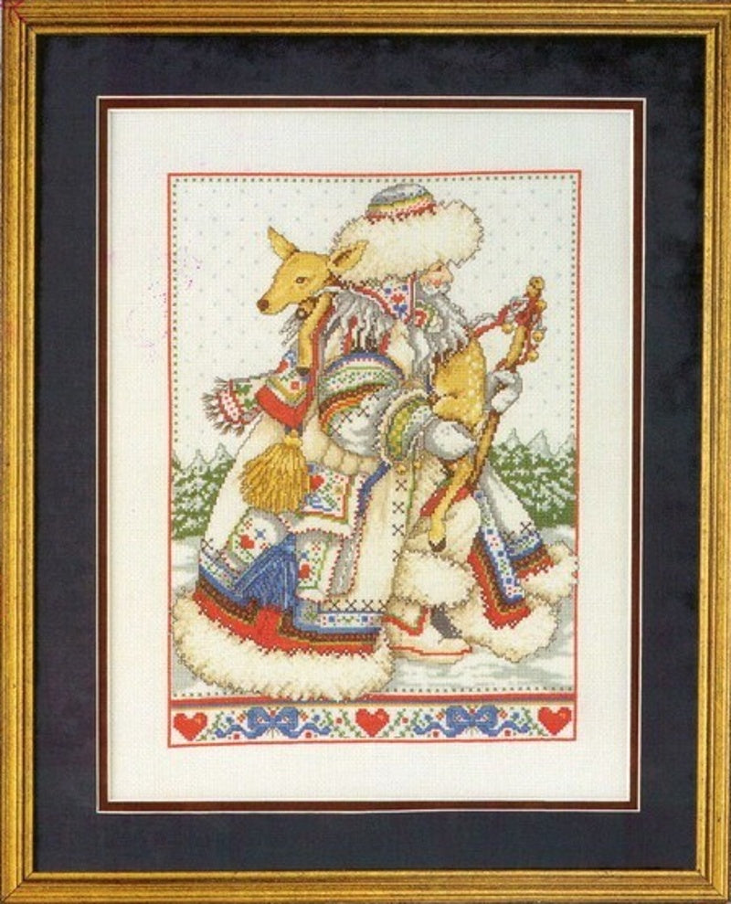 Schema punto croce SAGA PDF + XSD SANTA claus and ANIMALS cross stitch fawn nordic dmc pattern keeper polar xmas pk decor facile da stampare