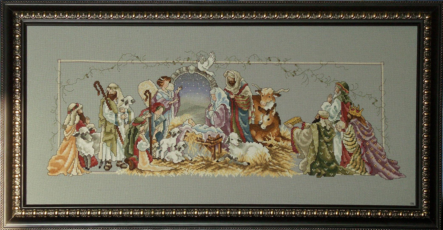 Schema punto croce SAGA PDF + XSD NATIVITY scene CHRISTMAS Holy family cross stitch pattern keeper xmas sacra famiglia facile da stampare