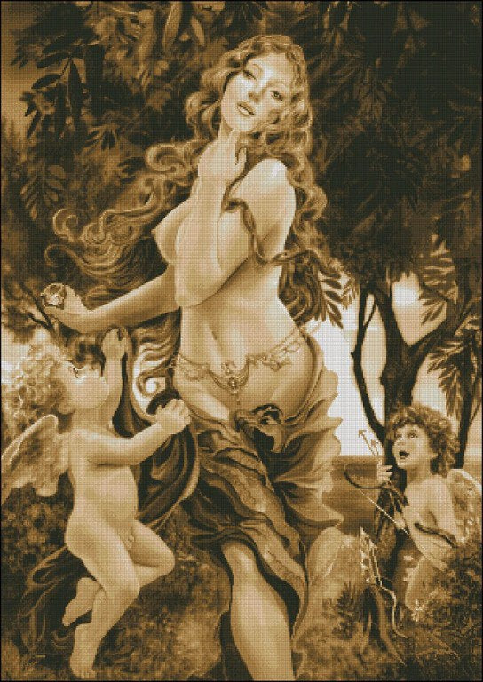 Schema punto croce SAGA PDF + XSD VENERE GODDESS sexy Venus beauty cross stitch pattern keeper venus woman pk beauty facile da stampare