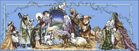 Schema punto croce SAGA PDF + XSD NATIVITY scene CHRISTMAS Holy family cross stitch pattern keeper xmas sacra famiglia facile da stampare