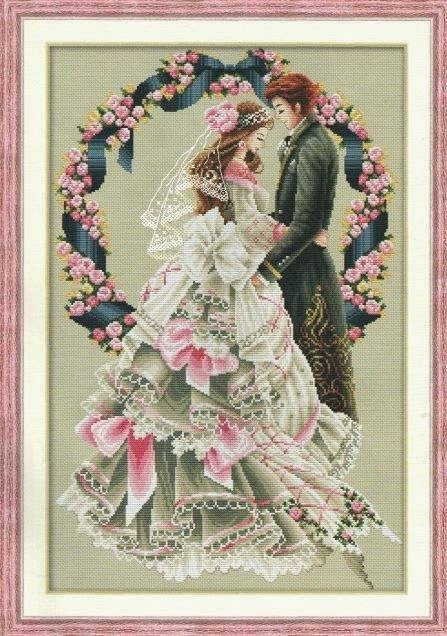 Schema punto croce SAGA PDF + XSD MAGNIFICENT WEDDING matrimonio cross stitch pattern keeper dmc pk bride happy married facile da stampare