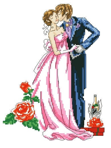 Schema punto croce SAGA PDF + XSD passione LOVE PASSION wedding boyfriens saint valentine guys kis cross stitch patterns facile da stampare