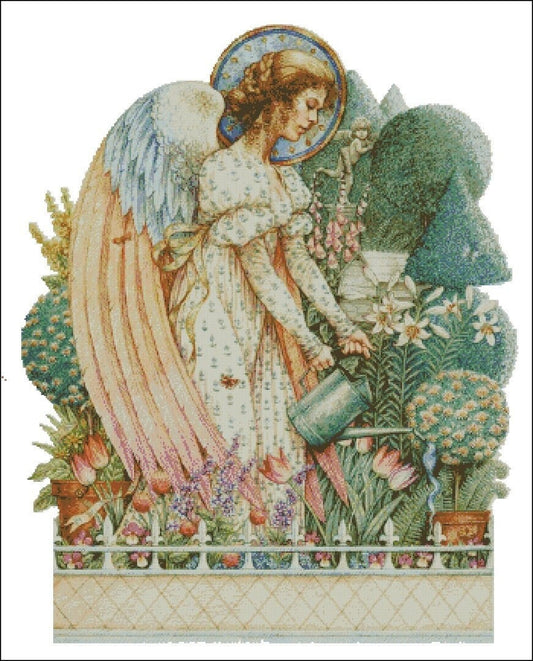 Schema punto croce SAGA PDF + XSD + PK ANGELO BOTANICAL ANGEL cross stitch patterns facile da stampare