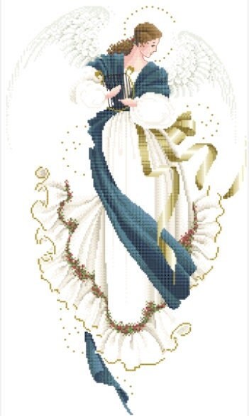 Schema punto croce SAGA PDF + XSD Angel CHRISTMAS PEACE cross stitch freedom love waiting for xmas dmc pattern keeper facile da stampare
