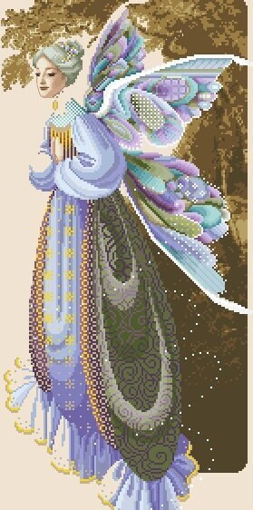 Schema punto croce SAGA PDF XSD WISE FAIRY cross stitch FANTASY dmc + saga xsd pattern keeper markup grandmother fairy queen nonna facile da stampare